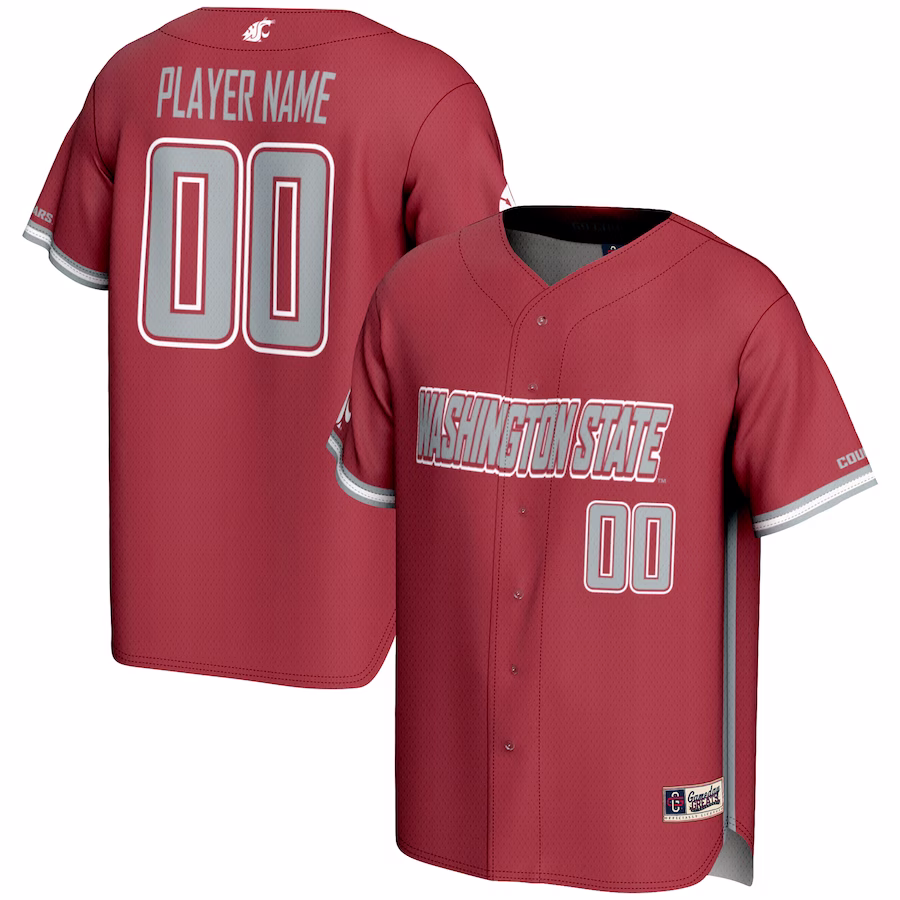 Washington State Cougars GameDay Greats Youth NIL Pick-A-Player Lightweight Baseball Jersey - Crimson