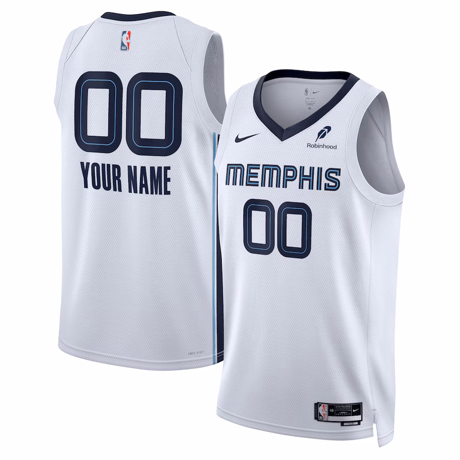 Unisex Memphis Grizzlies Nike White Custom Swingman Badge Jersey - Association Edition
