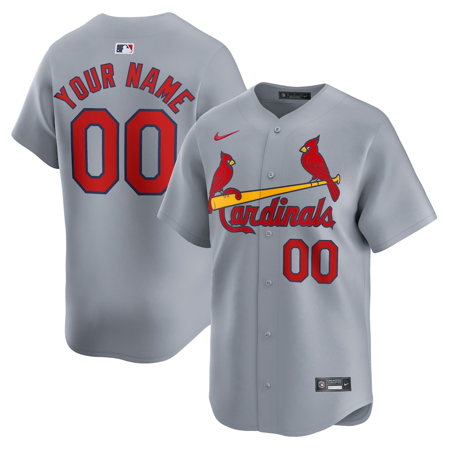 Men's St. Louis Cardinals Nike Gray Away Limited Custom Jersey