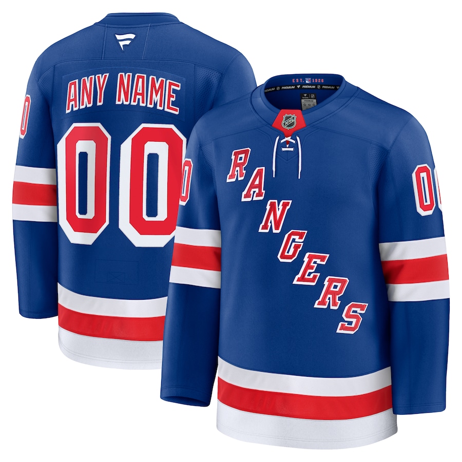 Men's New York Rangers Fanatics Royal Home Premium Custom Jersey