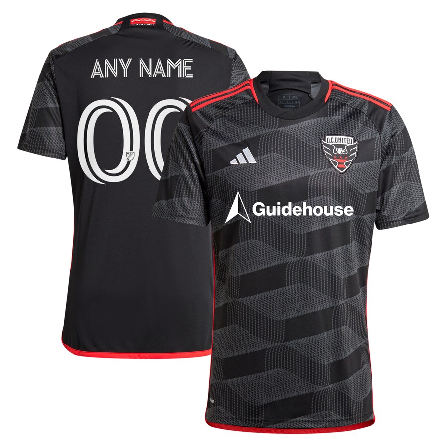 Men's D.C. United  adidas Black 2024 The Icon Kit Replica Custom Jersey