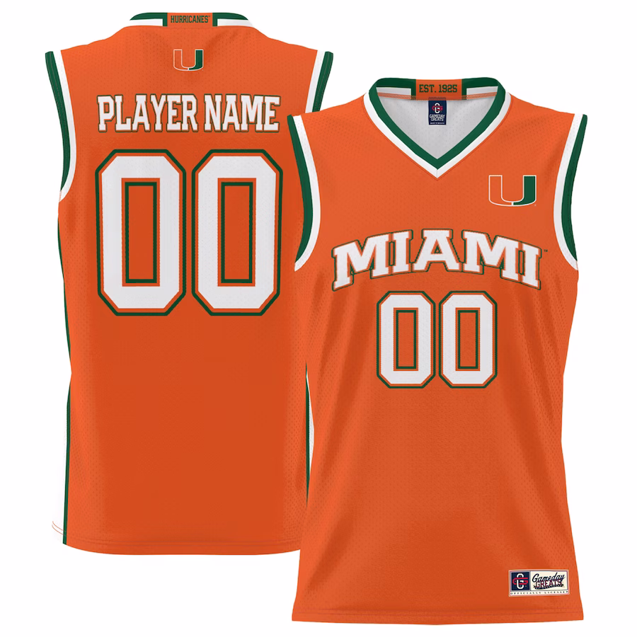 Miami Hurricanes GameDay Greats Unisex NIL Pick-A-Player Lightweight Basketball Jersey - Orange