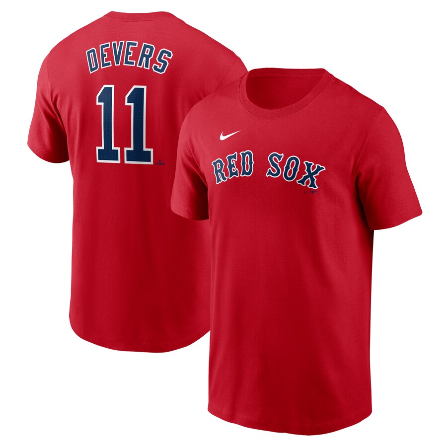 Men's Boston Red Sox Rafael Devers Nike Red Fuse Name & Number T-Shirt