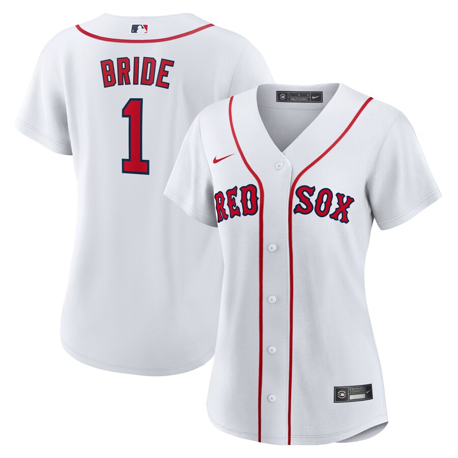 Women's Boston Red Sox Nike White #1 Bride Home Replica Jersey