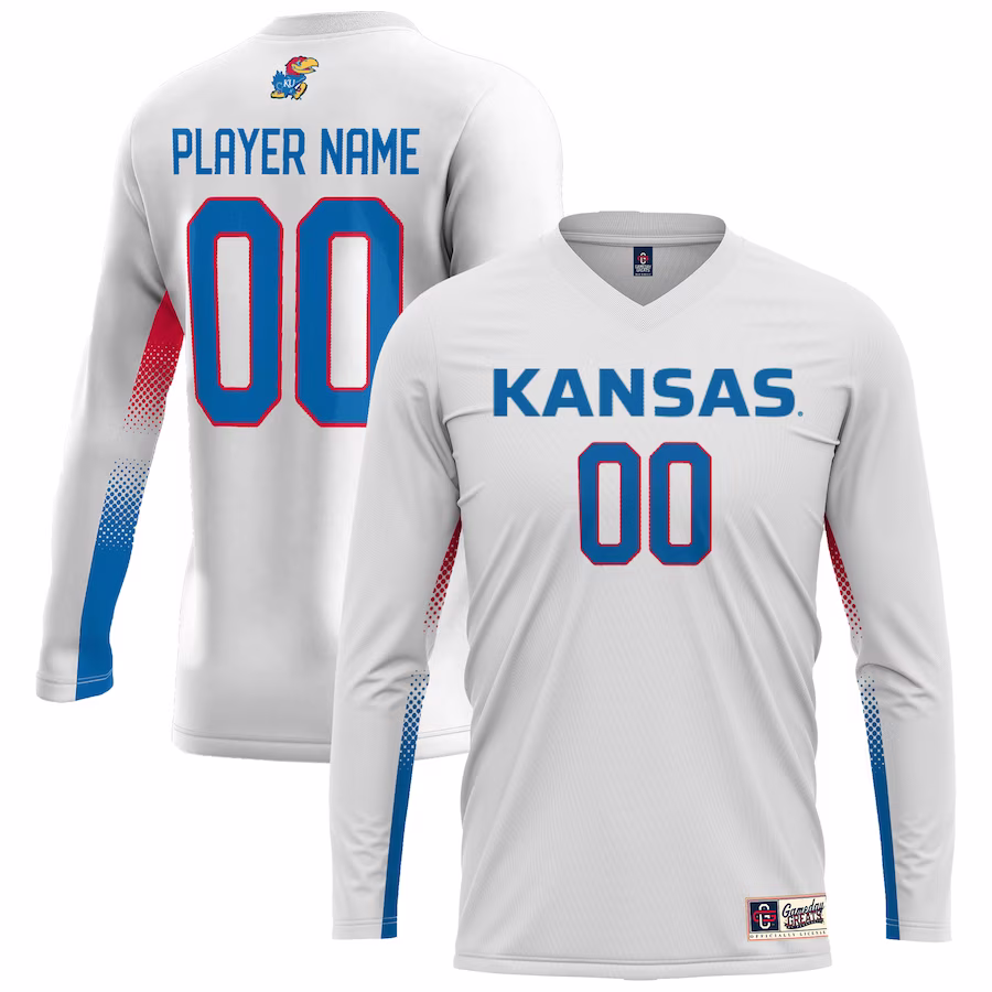 Kansas Jayhawks GameDay Greats Unisex NIL Pick-A-Player Lightweight Volleyball Jersey - White