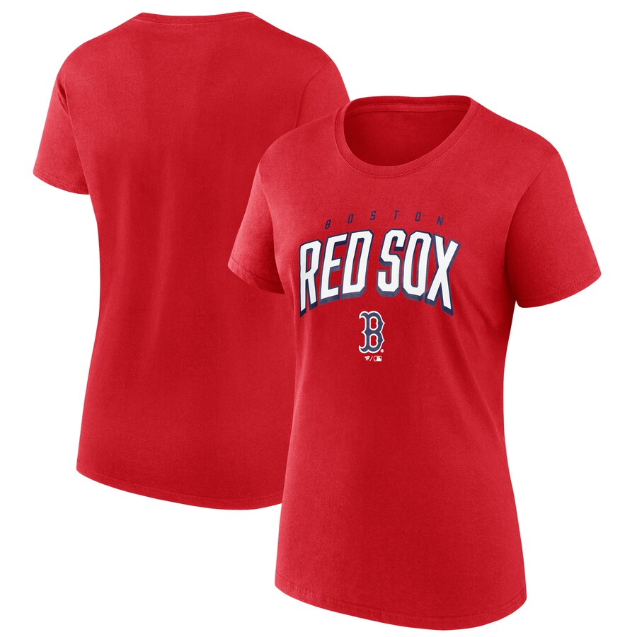 Women's Boston Red Sox Fanatics Red Arched Wordmark T-Shirt