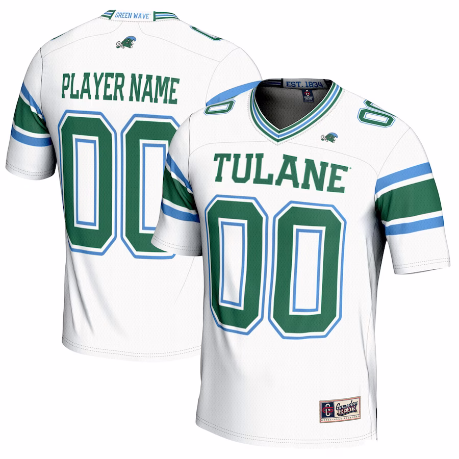 Tulane Green Wave GameDay Greats Youth NIL Pick-A-Player Football Jersey - White