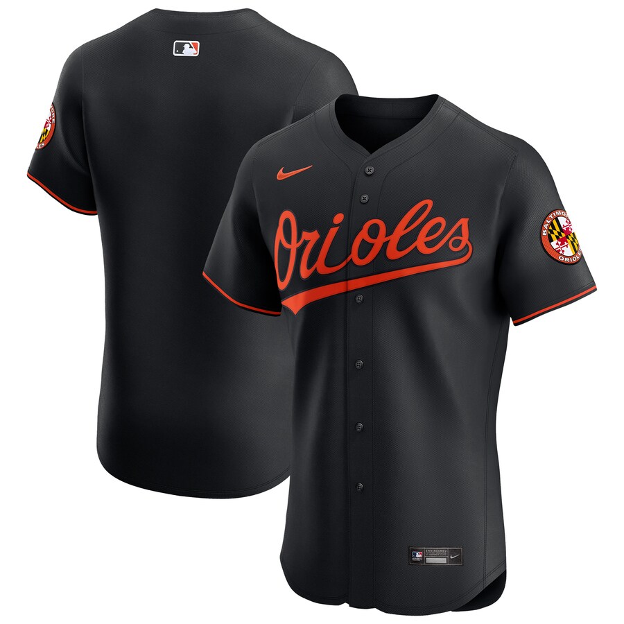 Men's Baltimore Orioles Nike Black Alternate Vapor Premier Elite Patch Jersey