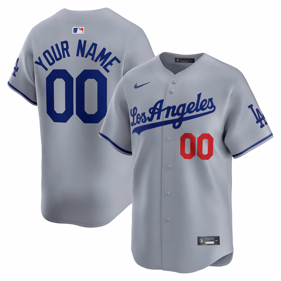 Men's Los Angeles Dodgers Nike Gray Away Limited Custom Jersey