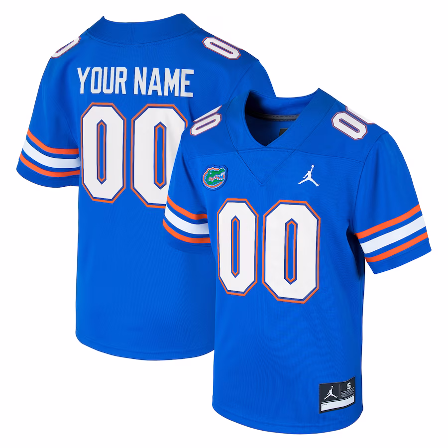Florida Gators Jordan Brand Youth  Custom Football Game Jersey �?Royal