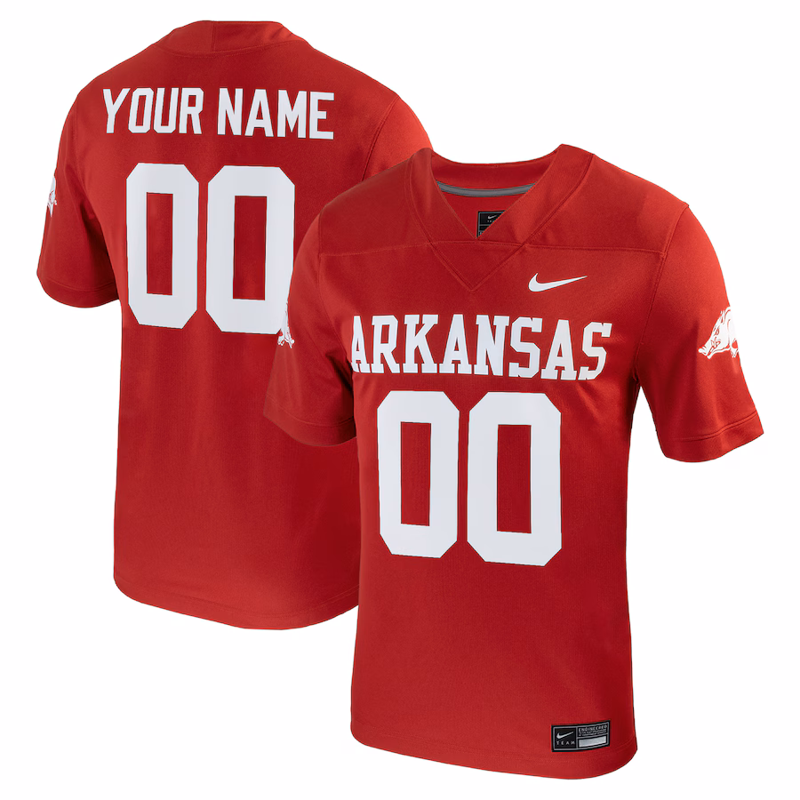Arkansas Razorbacks Nike Custom Football Game Jersey - Cardinal