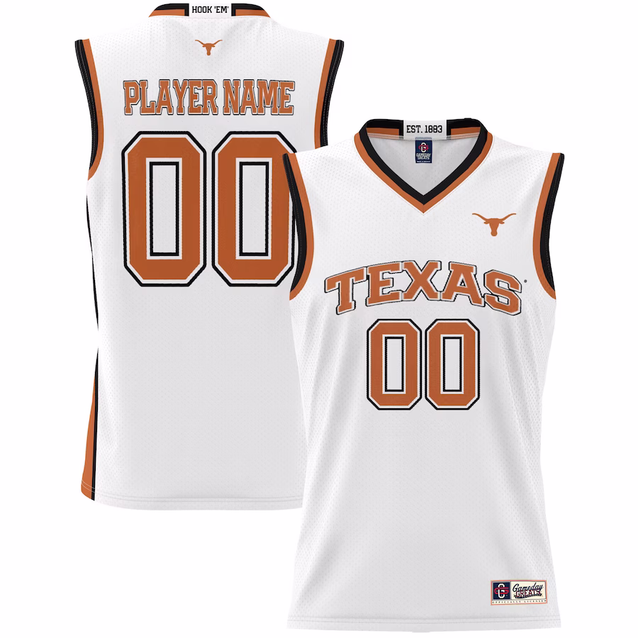 Texas Longhorns GameDay Greats Unisex  Lightweight NIL Pick-A-Player Basketball Jersey - White