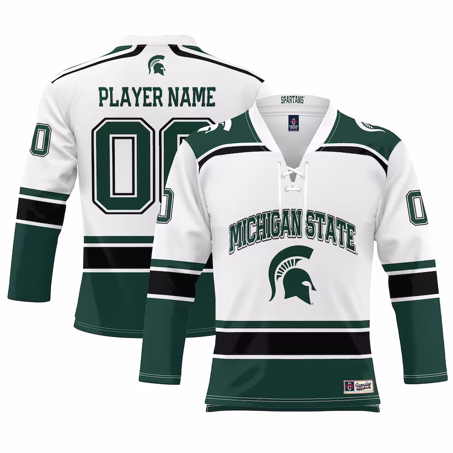 Michigan State Spartans GameDay Greats Men's Ice Hockey NIL Pick-A-Player Jersey - White