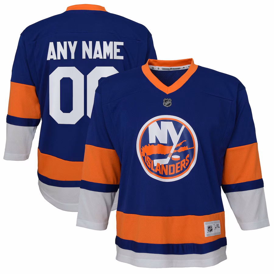 Youth New York Islanders Royal Home Replica Custom Jersey