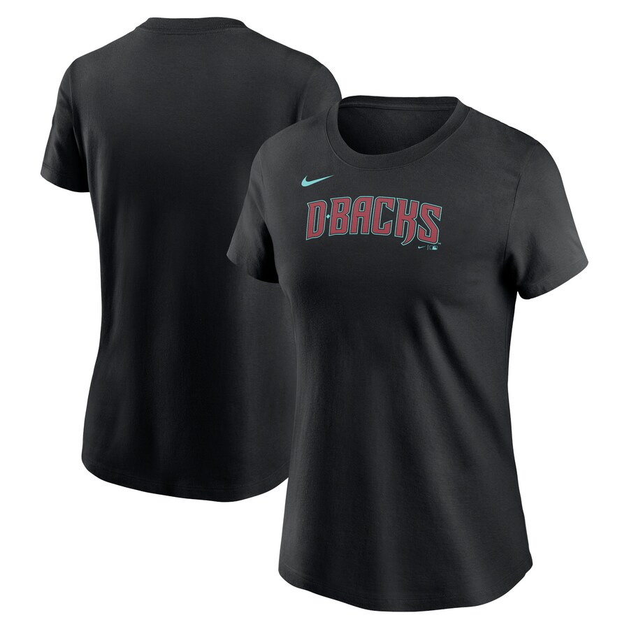Women's Arizona Diamondbacks Nike Black Fuse Wordmark T-Shirt