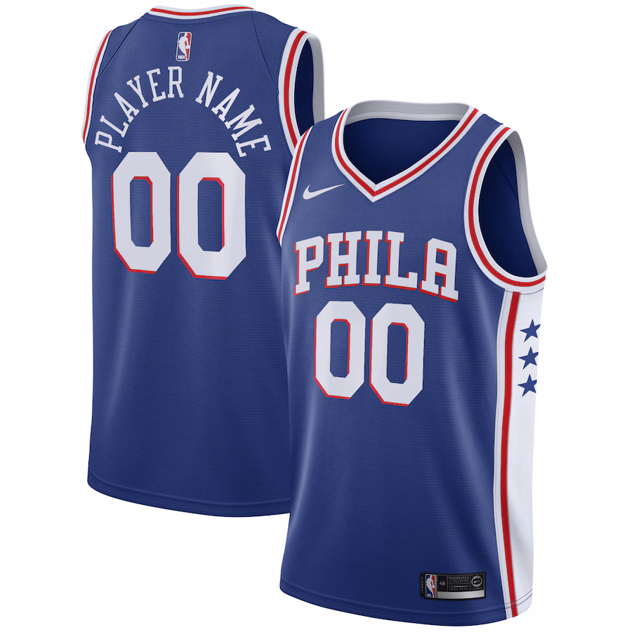 Men's Philadelphia 76ers Nike Royal 2020/21 Swingman Custom Jersey - Icon Edition