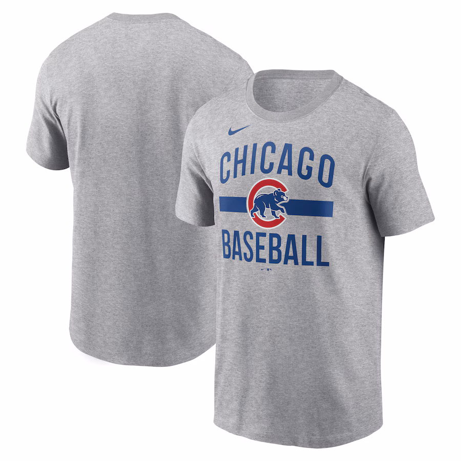Men's Chicago Cubs Nike Heather Gray Arched T-Shirt