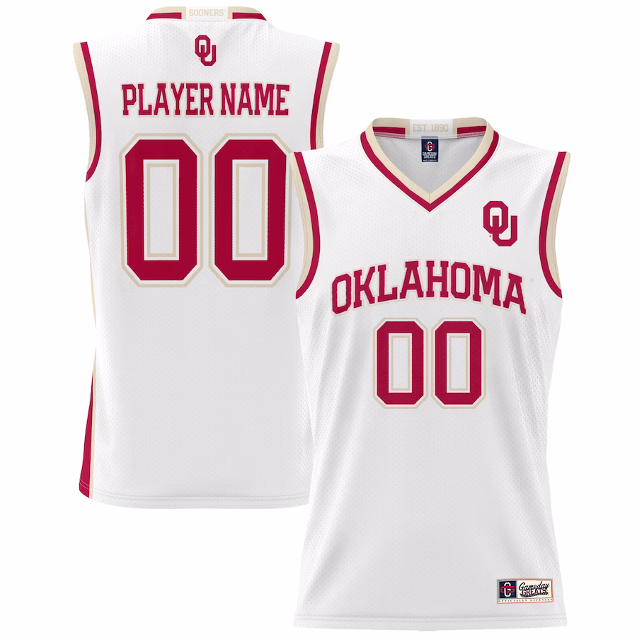 Oklahoma Sooners GameDay Greats Men's NIL Pick-A-Player Lightweight Basketball Jersey - White