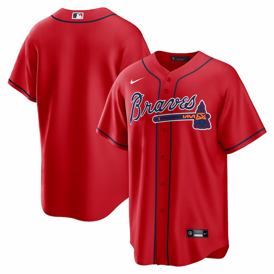 Men's Atlanta Braves Nike Red Alternate Replica Team Jersey