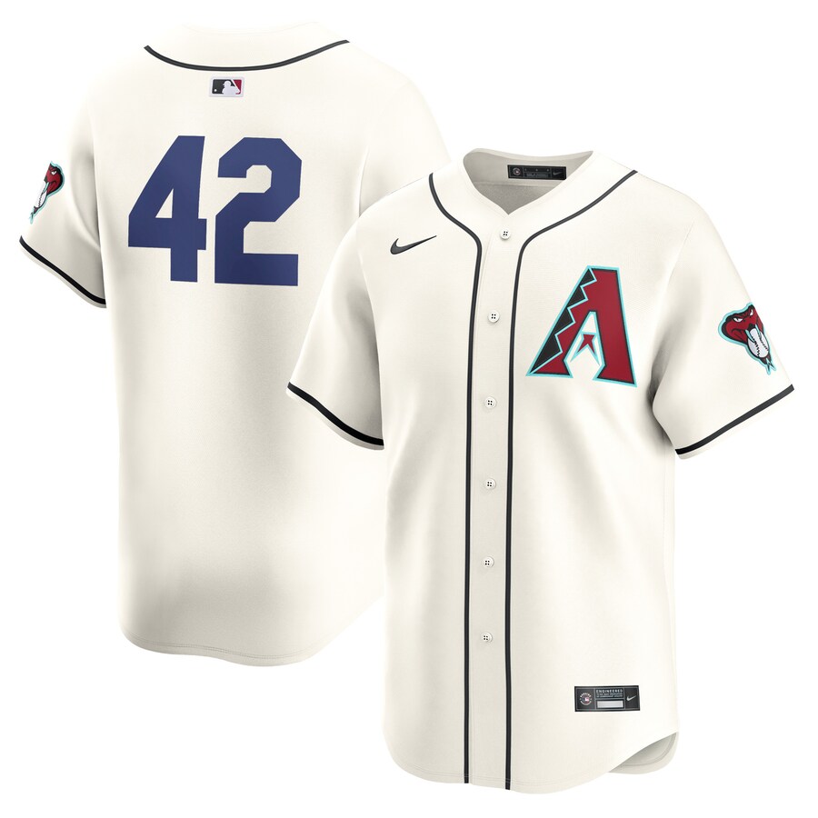 Men's Arizona Diamondbacks  Nike White 2024 Jackie Robinson Day Home Limited Jersey