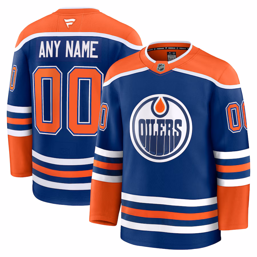 Men's Edmonton Oilers Fanatics Royal Home Premium Custom Jersey