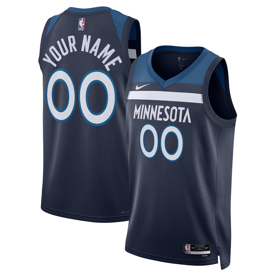 Unisex Minnesota Timberwolves Nike Navy Swingman Custom Jersey - Icon Edition