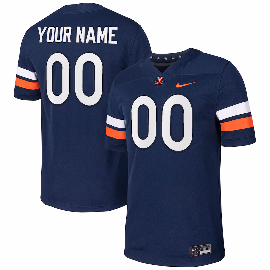 Virginia Cavaliers Nike Custom Football Game Jersey - Navy