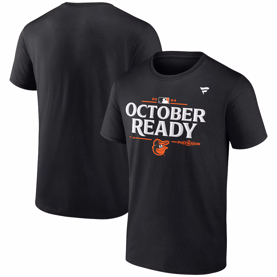 Men's Baltimore Orioles Fanatics Black 2024 MLB Postseason Locker Room T-Shirt