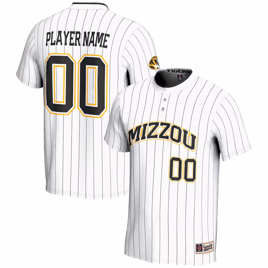 Missouri Tigers GameDay Greats Unisex  NIL Pick-A-Player Lightweight Softball Jersey - White