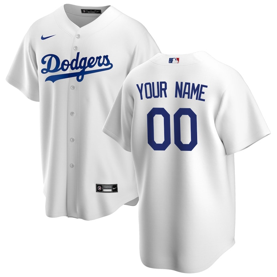 Men's Los Angeles Dodgers Nike White 2024 World Series Home Custom Replica Jersey