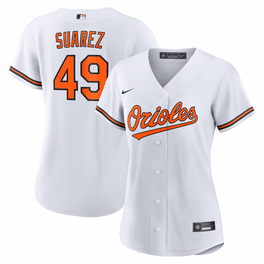 Women's Baltimore Orioles Albert Suarez Nike White Home Replica Jersey
