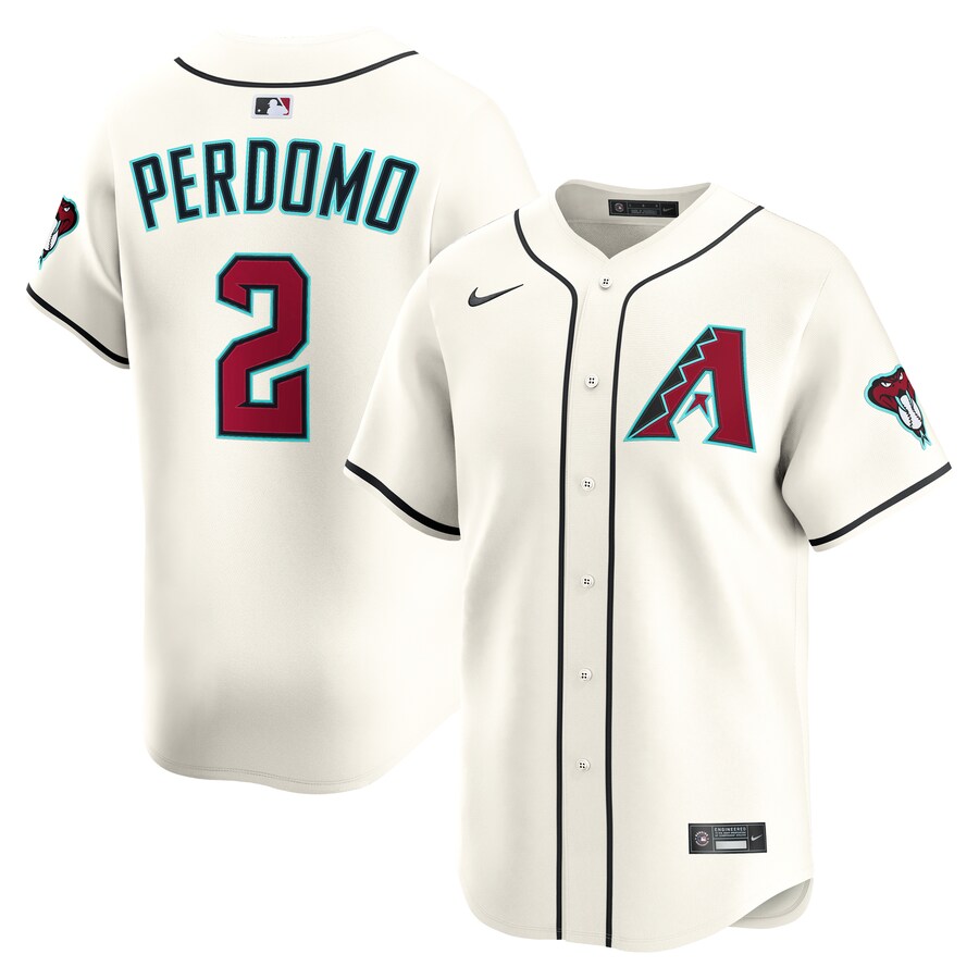 Men's Arizona Diamondbacks Geraldo Perdomo Nike Cream Alternate Limited Player Jersey