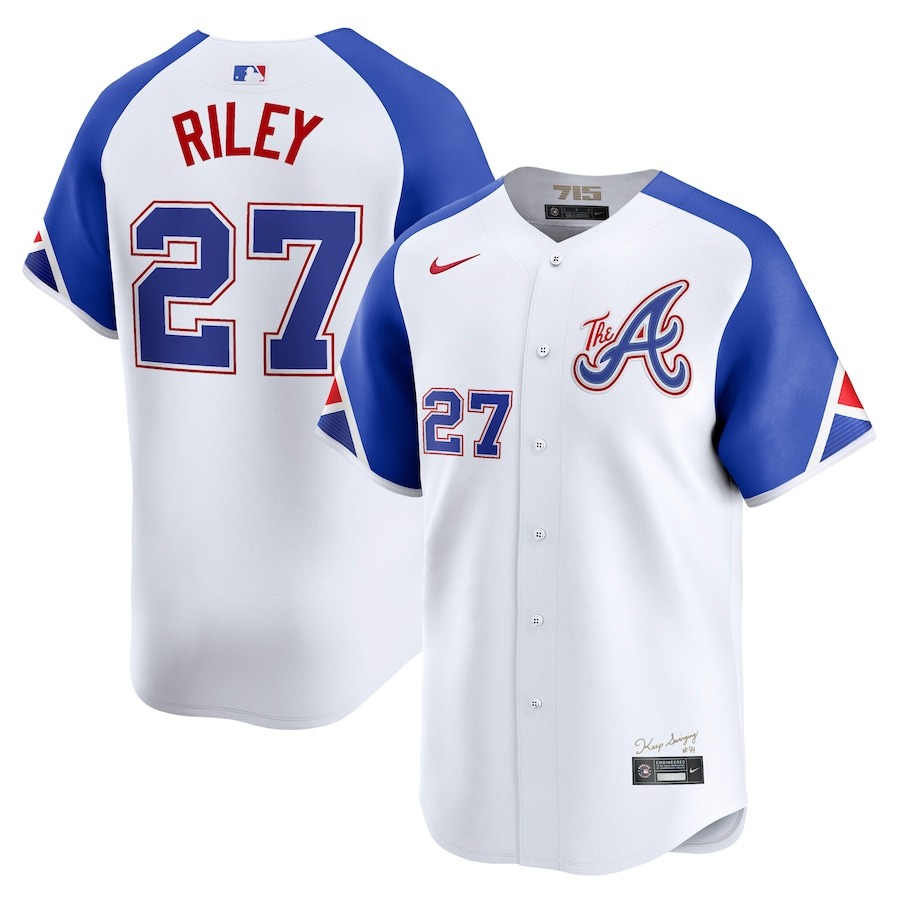 Men's Atlanta Braves Austin Riley Nike White City Connect Limited Player Jersey