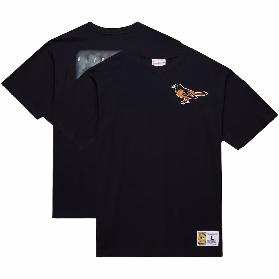 Men's Baltimore Orioles Cal Ripken Jr. Mitchell & Ness Black Legends Collection Vintage Logo T-Shirt
