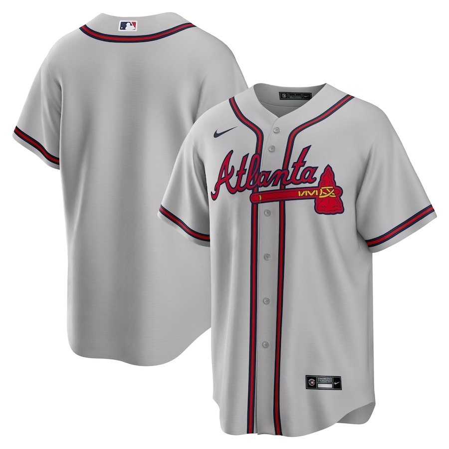 Men's Atlanta Braves Nike Gray Away Limited Custom Jersey
