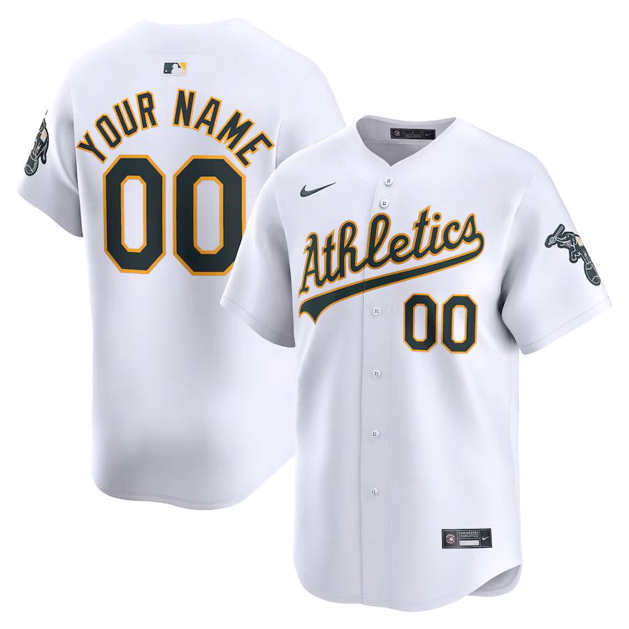 Men's Oakland Athletics Nike White Home Limited Custom Jersey
