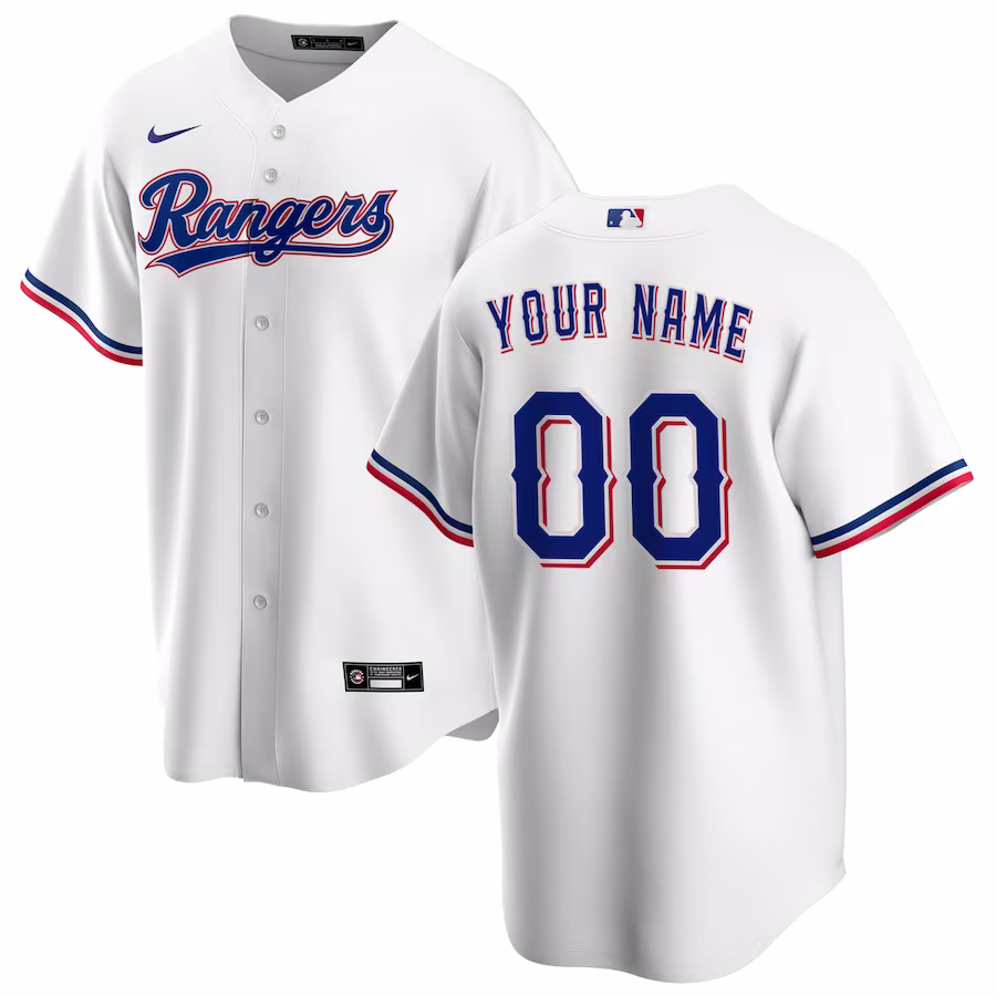 Men's Texas Rangers Nike White Home Replica Custom Jersey