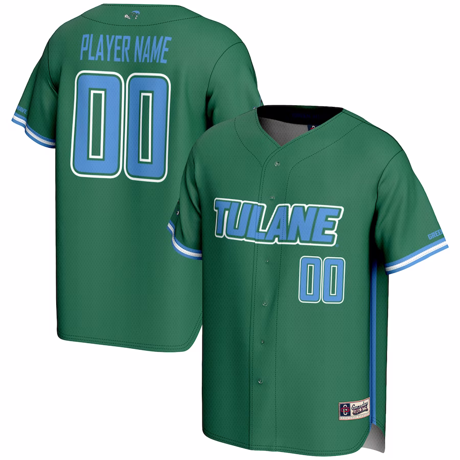Tulane Green Wave GameDay Greats Youth NIL Pick-A-Player Lightweight Baseball Jersey - Green