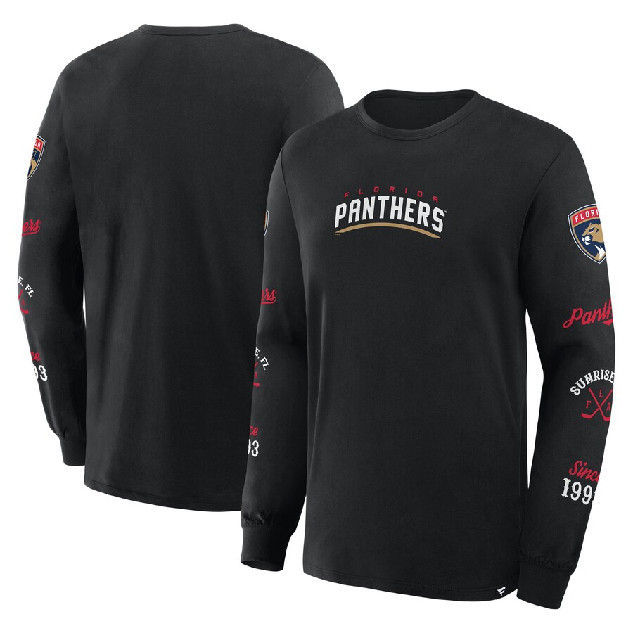 Men's Florida Panthers Fanatics Black Boxed In Legacy Long Sleeve T-Shirt