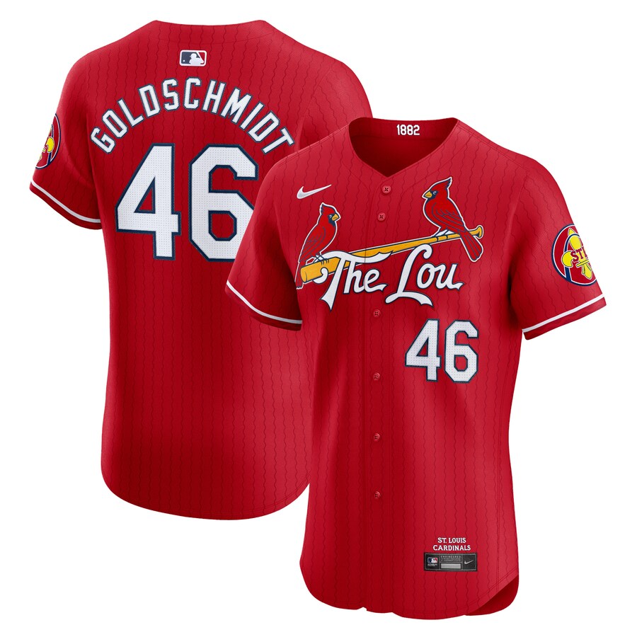 Men's St. Louis Cardinals Paul Goldschmidt Nike Red 2024 City Connect Elite Player Jersey