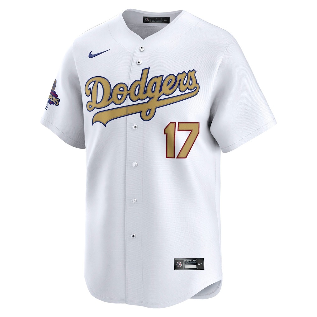 Men's Los Angeles Dodgers Shohei Ohtani Nike White 2025 Gold Collection Limited Jersey