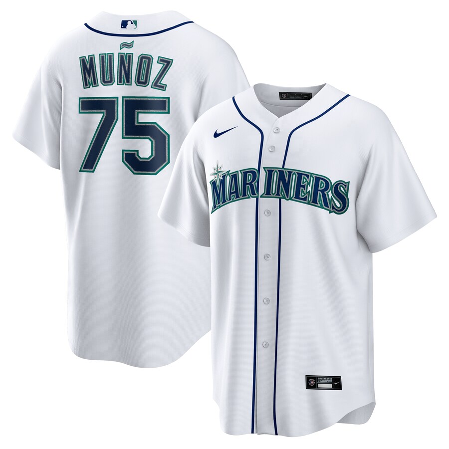 Men's Seattle Mariners Andres Munoz Nike White Home Replica Jersey