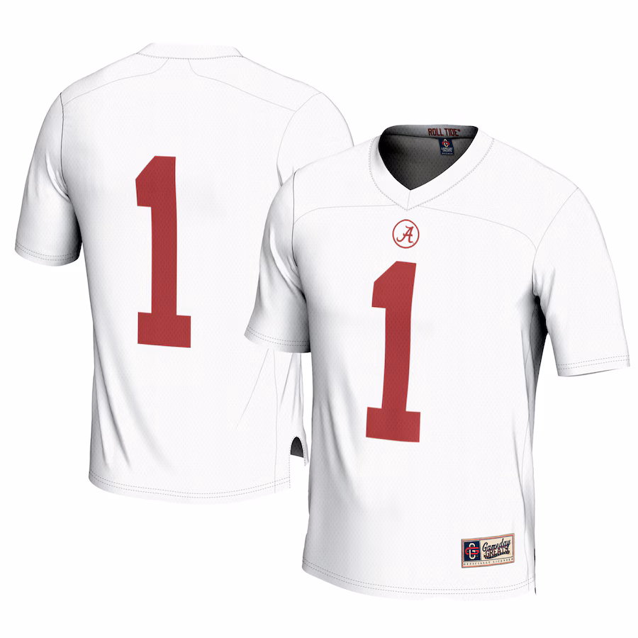 Men's GameDay Greats #1 White Alabama Crimson Tide Football Jersey