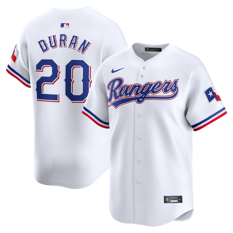 Men's Texas Rangers Ezequiel Duran Nike White Home Limited Player Jersey