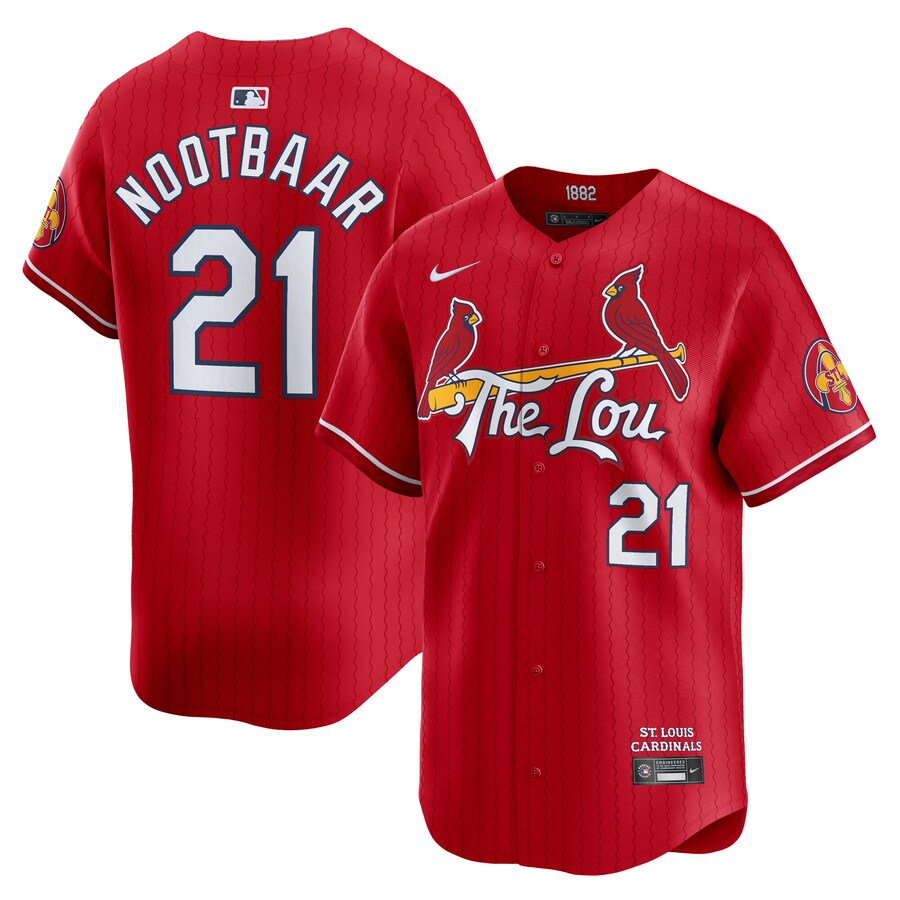 Men's St. Louis Cardinals Lars Nootbaar Nike Red City Connect Limited Player Jersey