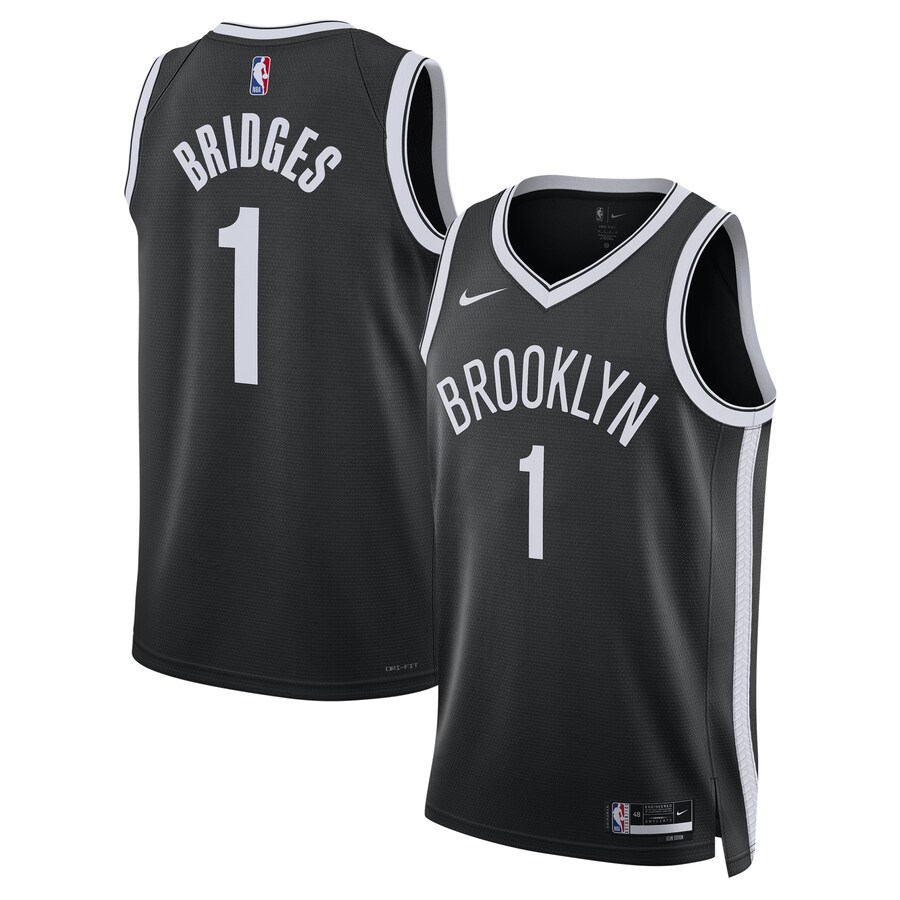 Unisex Brooklyn Nets Mikal Bridges Nike Black Swingman Jersey - Icon Edition
