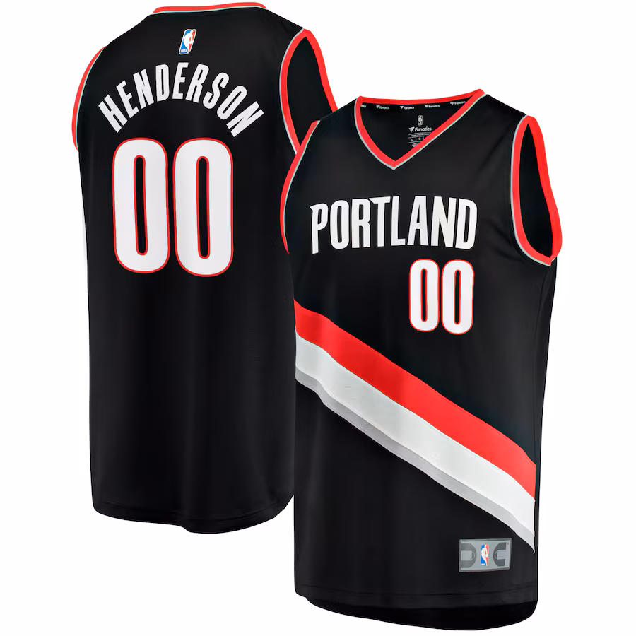 Youth Portland Trail Blazers Scoot Henderson Fanatics Black  Fast Break Replica Jersey - Icon Edition