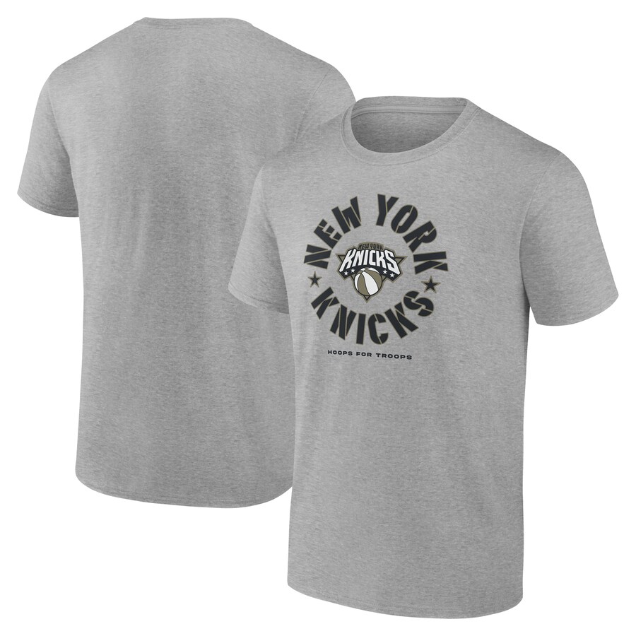Men's New York Knicks Heather Gray Hoops for Troops T-Shirt