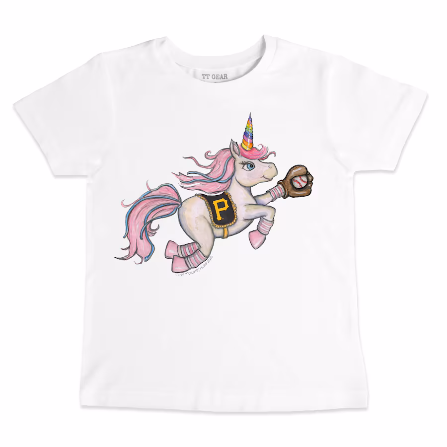 Youth Pittsburgh Pirates Tiny Turnip White Unicorn T-Shirt