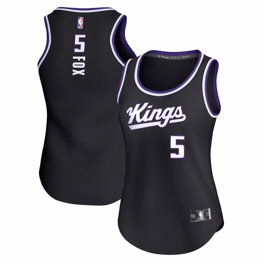 Women's Sacramento Kings De'Aaron Fox Fanatics Black Fast Break Player Jersey - Icon Edition